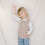 WOLLIES Amsterdam - Wollen Kinder Vest - Merino Wol - Maat 98-110 - Amandel